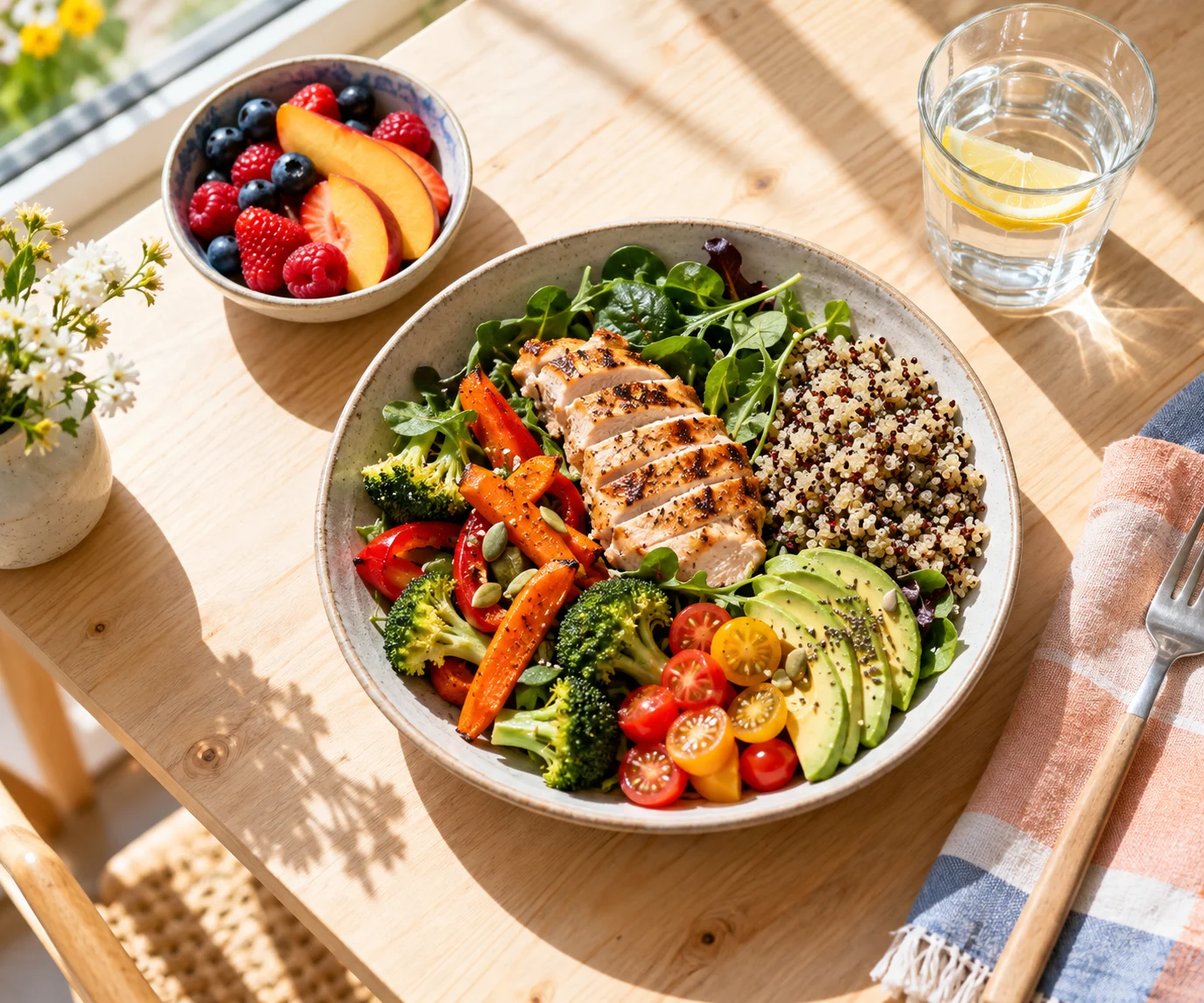 Colorful balanced meal